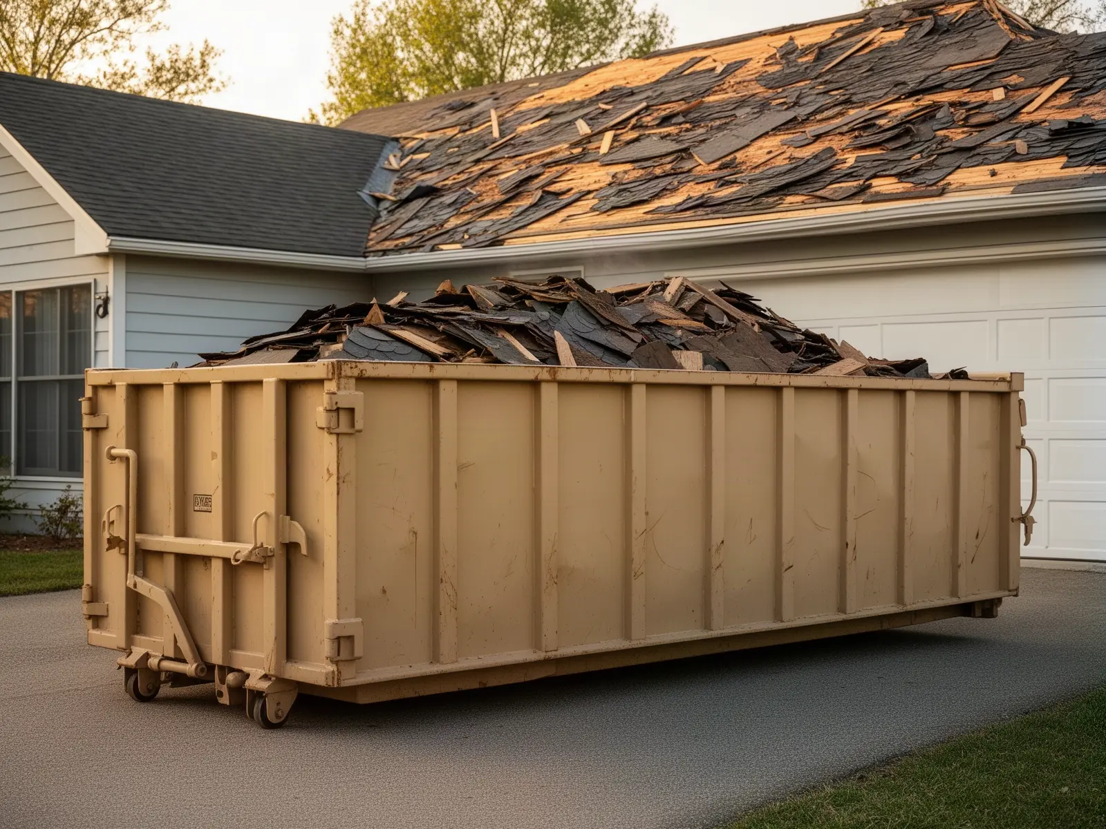Roll-off dumpster from Lucky Hal's Dumpster Rental in Greenfield, WI